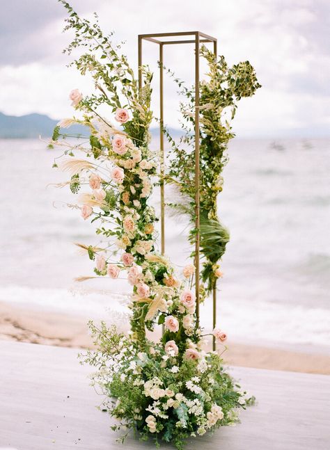 Ceremony Arch Ideas, Crystal Candelabra Wedding, Floral Wedding Centerpieces, Floral Stand, Lake Tahoe Wedding, Wedding Planning Decor, Wedding Backdrop Design, Wedding Floral Centerpieces, Decor 2024