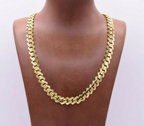 Miami Cuban Link, Herringbone Necklace, Miami Cuban, Box Clasp, Gold Price, Cuban Link, Beaded Chain, Chains Necklace, Monaco