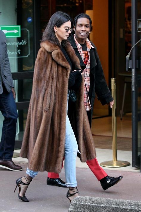 The couple had been keeping their relationship under wraps but decided to go public Airplane Outfit, Pretty Flacko, Kendall Jenner Photos, Asap Rocky, Jenner Outfits, Jenner Style, Kendall And Kylie, Celebrity Street Style, Kendall Jenner Style