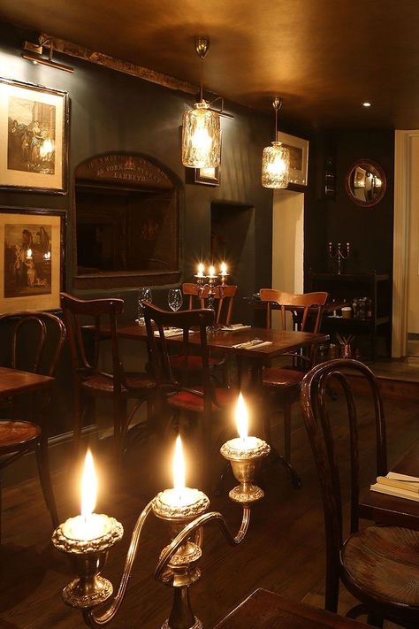 Romantic Restaurant Aesthetic, 2023 Journaling, Candlelit Room, Pickled Cherries, Hopeful Romantic, Candlelit Table, Restaurant London, Romantic Restaurants, Seafood Menu