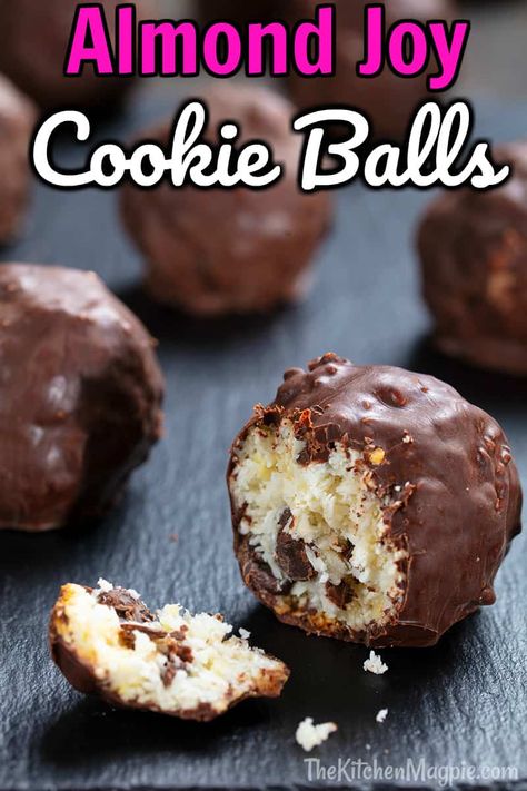 Almond Joy Coconut Balls, Almond Joy Balls, Almond Joy Pie, Chewy Coconut Cookies, Almond Joy Cake, Almond Joy Bars, Joy Cookies, Monster Board, Coconut Macaroons Recipe