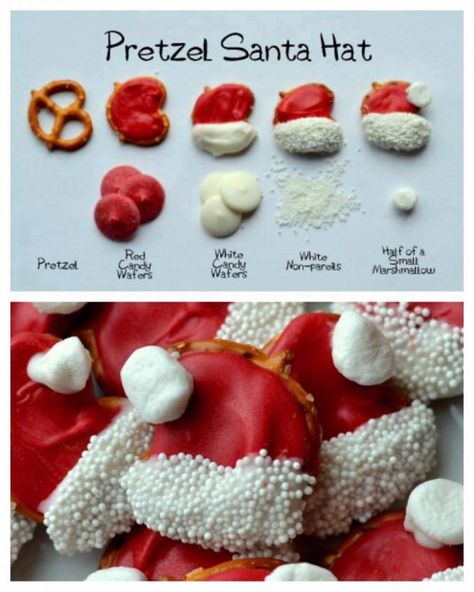 Christmas Snacks Savory, Diy Christmas Treats, Xmas Treats, Christmas Candy Recipes, Xmas Cookies, Christmas Sweets, Xmas Food, Santa Hats, Festive Treats