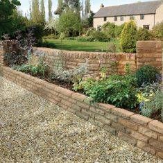 Stone Walling | Walling | Paving Direct Brick Wall Gardens, Natural Stone Paving, Stone Walls Garden, York Stone, Stone Paving, Brick Garden, Natural Stone Wall, Building Stone, Sloped Garden