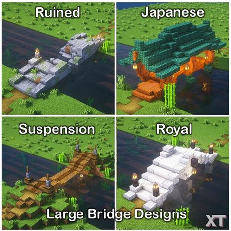 Minecraft Outdoor Decor, Japanese Minecraft Builds, Minecraft Japanese, Japanese Bridge, Minecraft Blocks, Minecraft City, Minecraft Inspo, Minecraft Decorations, Japanese Landscape