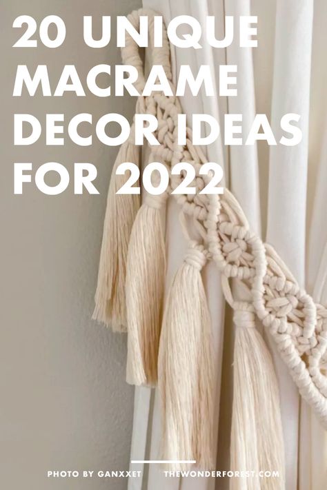 Macrame Curtain Diy, Macrame Bedroom, Macrame Decor Ideas, Bedroom Lighting Diy, Wonder Forest, Macrame Light, Unique Macrame, Macrame Chairs, Macrame Shelf