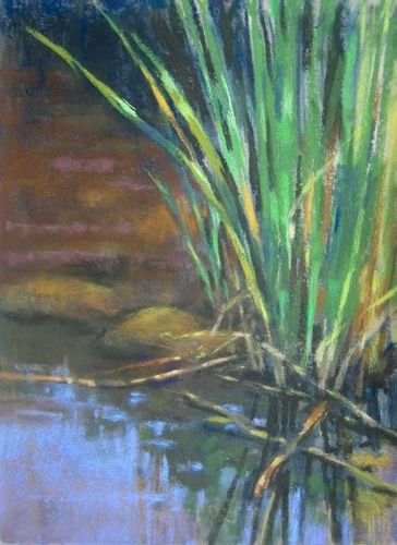 Grass Reference, Impression Landscape, Painting Grass, Pastel Nature, Jill Wagner, Painting Journal, Art Business Cards, Grass Painting, Water Grass