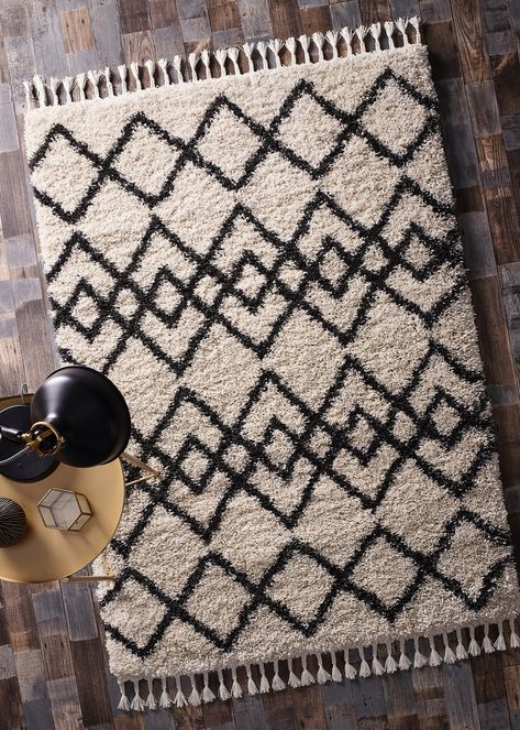 Berber Diamond Rug – Cream – Matalan Rug In Living Room, Boho Scandinavian, Furniture Boutique, Moroccan Style Rug, Charcoal Rug, Diamond Rugs, Shaggy Rug, Scandinavian Home, Ivory Rug