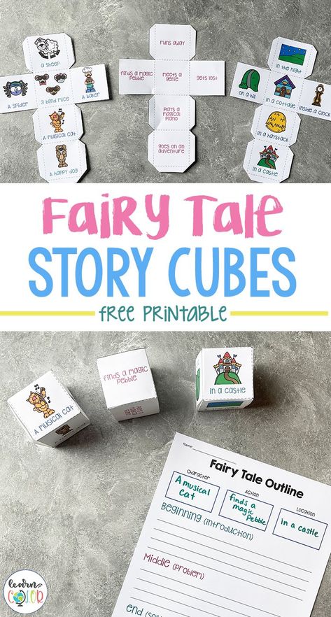 Roll For Character, Fairy Tales Preschool Activities, Fairy Tales Preschool, Fairy Tale Story, Original Fairy Tales, Fairy Tale Writing, Fairy Tale Activities, Fairy Tale Crafts, Story Cubes