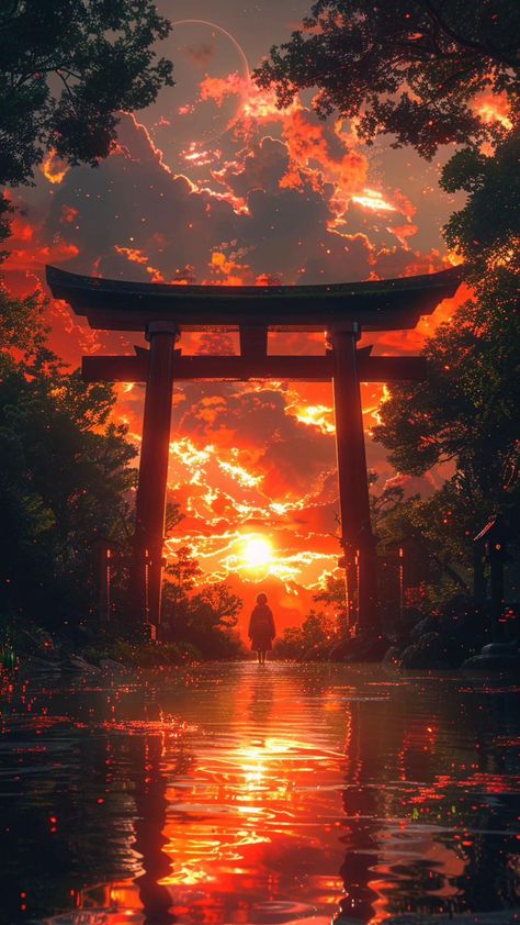 Japanese Fantasy Landscape, Galaxy Artwork, Japanese Scenery, Doflamingo Wallpaper, Quiet Beauty, The Whispers, Dreamy Artwork, 1080p Anime Wallpaper, Secrets Of The Universe