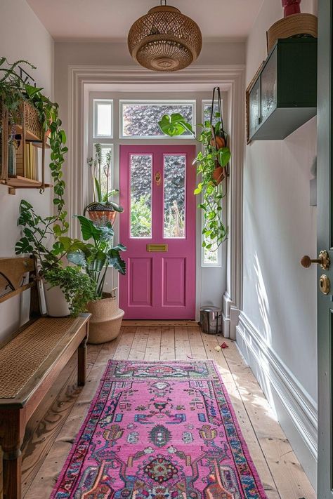 Pink Front Door, Casa Vintage, Dream House Interior, House Room, House Goals, Casas De Ensueño, Dream House Decor, Entry Way, No Place Like Home