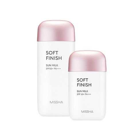 MISSHA - All-Around Safe Block Soft Finish Sun Milk - No oiliness, whitecast, good for makeup, prevents hyperpigmentation , SPF 50 Helichrysum Italicum, Physical Sunscreen, My My, Aloe Vera Leaf, Spf Sunscreen, Tone It Up, Face Sunscreen, Spf 50, Skin Protection