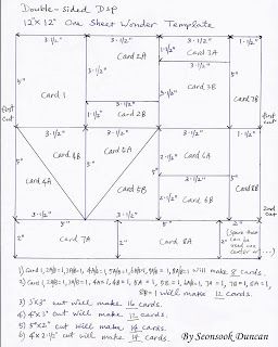 Seongsook's Creations: OSW (One Sheet Wonder) Template for 12"x12" Double-sided DSP and sample cards Card Sketches Templates, Card Making Templates, Simple Birthday Cards, One Sheet Wonder, Card Making Tips, Scrapbook Templates, Card Making Tutorials, Fancy Fold Cards, Card Making Techniques