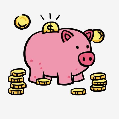 Pig Piggy Bank, Piggy Bank Clipart, Bank Clipart, Money Clipart, Pink Piggy Bank, Pig Cartoon, Paint Background, Mid Autumn Festival, Vector Cartoon