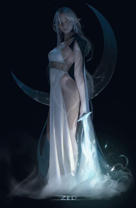 ArtStation - Moon Shard, _Z eD_ Moon Elf, Rpg Ideas, Japan Tattoo Design, Female Inspiration, Japan Tattoo, Jimin Fanart, Animation Art Character Design, Fantasy Images, Fantasy Costumes