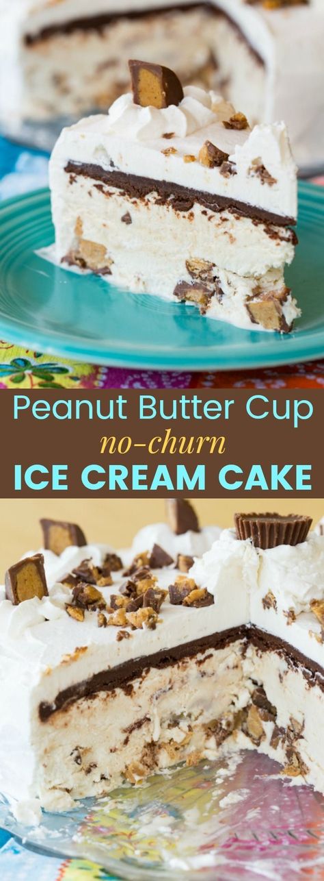 Simple Ice Cream Recipe, Reeses Ice Cream, Peanut Butter Cup Ice Cream, Cup Ice Cream, Lemon And Coconut Cake, Easy Ice Cream Recipe, Ice Cream Cake Recipe, Frozen Dessert Recipe, Dessert Simple