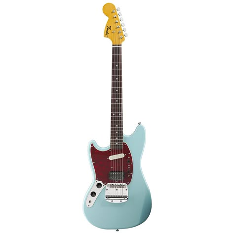 Fender Mustang Kurt Cobain Kurt Cobain Mustang, Tattoo Ideas Music, Nirvana Tattoo, Left Handed Electric Guitars, Lefty Guitars, Blue Electric Guitar, Blue Mustang, Hammond Organ, Gibson Acoustic