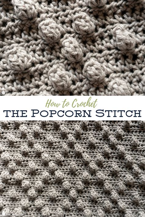 The Popcorn Stitch adds pizzazz to crochet. Abbreviated as Pop or pc it looks like a piece of popcorn. Let's learn this fun crochet stitch! Crochet Blanket Stitch Tutorial, Blanket Stitch Tutorial, Wave Blanket, Popcorn Stitch Crochet, Crochet Blanket Stitch, Bobble Stitch Crochet, Bobble Crochet, Diy Slippers, Popcorn Stitch