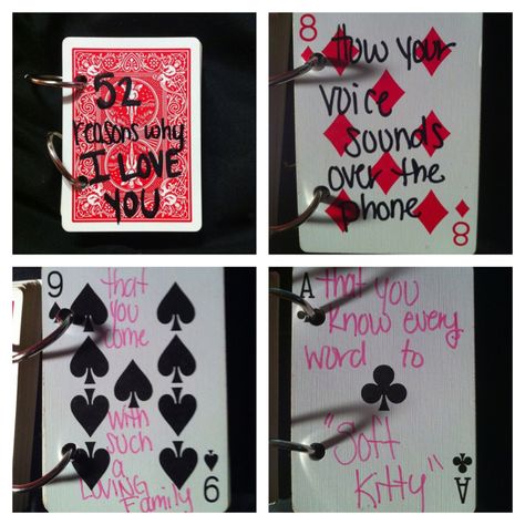 Sweetest Day Ideas, Deck Of Cards Gift, Geek Valentine, 52 Reasons Why I Love You, Deck Of Card, Gifts For Lover, Valintines Day, 52 Reasons, Quotes Sweet