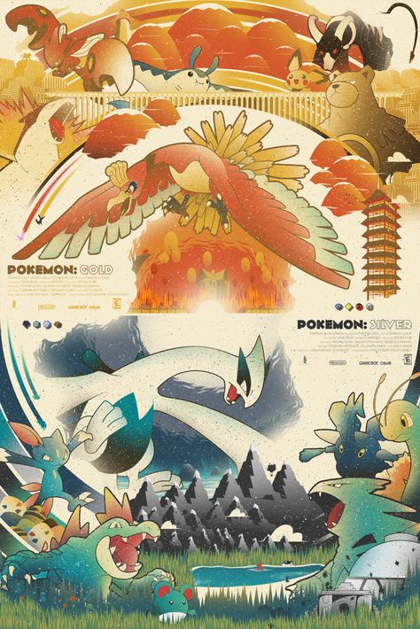 Fan-Made Video Game Posters - Album on Imgur Tyranitar Pokemon, Pokémon Gold And Silver, Pokemon Lugia, Pokemon Silver, Lucario Pokemon, Pokemon Poster, Mega Pokemon, Gold Pokemon, Pokemon Images