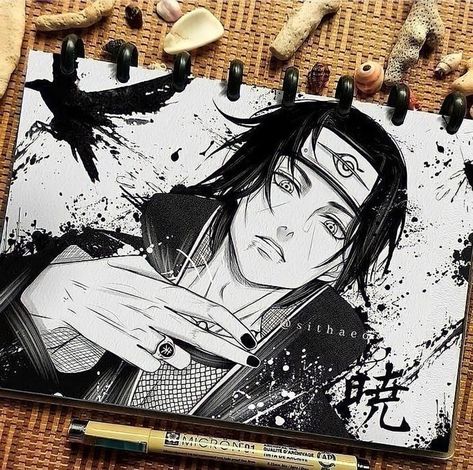 Naruto Sketch Drawing, Anime Lineart, Itachi Uchiha Art, Naruto Sketch, Best Anime Drawings, Anime Drawing Books, Naruto Drawings, Anime Canvas Art, Anime Canvas