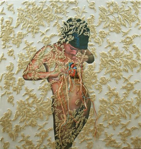 Textiles Gcse, Romantic Embroidery, Sculpture Textile, Embroidered Photo, Creation Art, Contemporary Embroidery, Plastic Art, Art Et Illustration, A Level Art