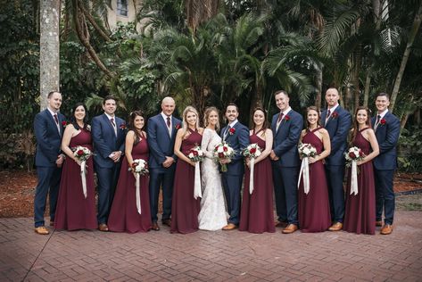 Navy Wedding Party, Burgundy And Navy Wedding, Navy And Burgundy Wedding, Navy Wedding Colors, Wedding Color Combos, Maroon Wedding, Burgundy Bridesmaid, Burgundy Bridesmaid Dresses, Wedding Dress Pictures