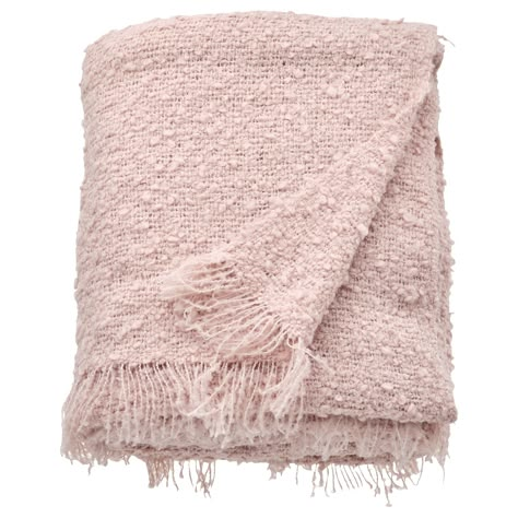 SANDBRODD Throw, light pink, 51x67" A super-soft, crinkle-knit throw with fringes - it doesn’t get much cozier than this. The light pink tone is easy to coordinate with and the fabric is made from 100% recycled polyester. Beige Throws, Handwoven Throw, Organization Furniture, Ikea Family, Knitted Throws, Pink Tone, New Bedroom, My New Room, Throw Blankets