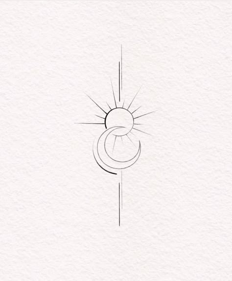 Sun Element Tattoo, Minimal Arm Band Tattoo, Moon Fineline Tattoo, Feminine Symbol Tattoo, Fineline Moon Tattoo, Moon Neck Tattoo, Simple Phoenix Tattoo Feminine, Lilith Tattoo Ideas, Leo Inspired Tattoos