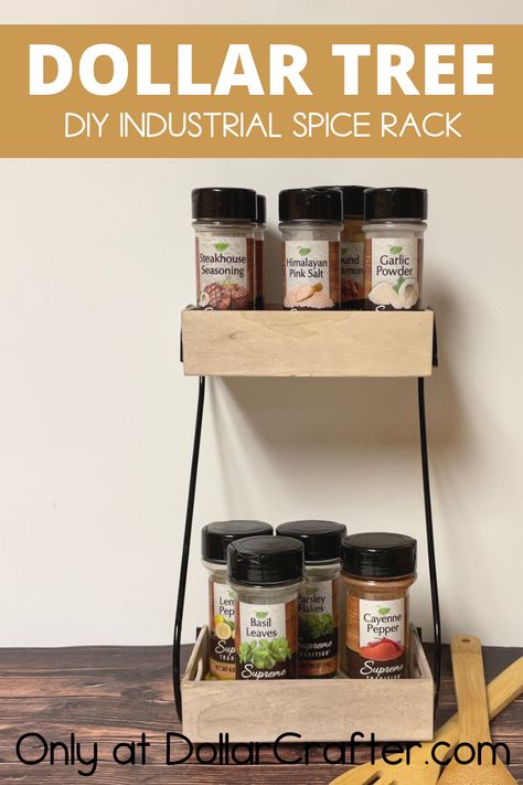 Dollar Tree Spice Rack Dollar Tree Spice Rack Diy Crafts, Dollar Tree Spice Rack Ideas, Spice Rack Dollar Tree, Homemade Spice Rack, Repurpose Spice Rack, Diy Spice Rack, Diy Counter, Wood Spice Rack, Make Your Own Coffee