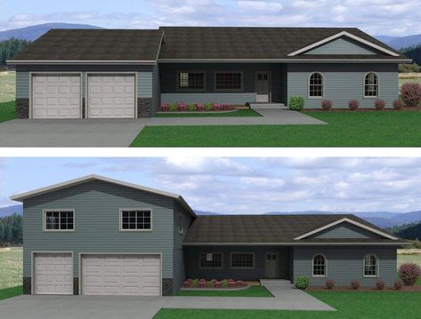 Addition Above Garage, Above Garage Addition, Addition Over Garage, Garage Addition Ideas, Two Story Garage, Second Floor Addition, Garage Plans With Loft, Room Above Garage, Exterior House Remodel