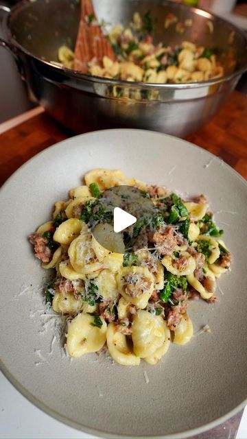 sistersnacking on Instagram: "Sunday Dinner ep. 12 Orecchiette with Sausage and Broccoli Rabe - full recipe can be found on our website. This one doesn’t take all day but it is insanely delicious!  • • • • #sistersnacking #sistersnackinghomemade #homemade #orecchiette #pasta #sausage #broccolirecipes #easydinner #dinner #cozydinner #onepotmeals #cooking" Orichette Pasta Recipes Sausage, Orchetta Pasta With Sausage And Broccoli, Orecchiette Pasta Recipes Mushroom, Orecchiette With Sausage And Broccoli Rabe, Orecchiette Broccoli, Broccoli Rabe, Sunday Dinner, Broccoli Recipes, One Pot Meals