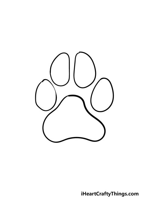 Dog Paw Drawing - How To Draw A Dog Paw Step By Step Lab Drawing Easy, Dog Paw Illustration, How To Draw Paws, Paw Doodle, Dog Paw Cartoon, Paw Print Drawing, Dog Paw Drawing, Paw Illustration, Dogs Drawing