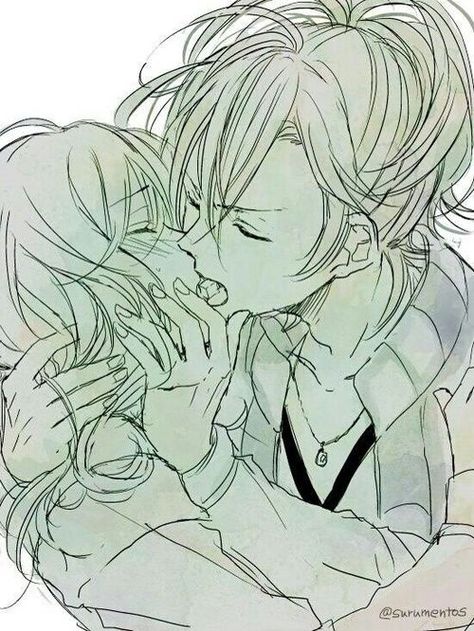 Simp Quotes, Diabolic Lover, Diabolik Lovers Yuma, Yuma Mukami, Kissing Drawing, Diabolik Lovers Wallpaper, Anime Show, Anime Illustration, Makijaż Smokey Eye