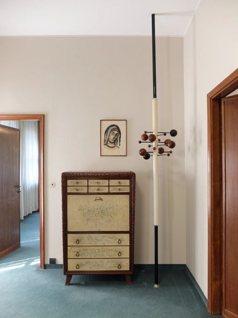 Villa Borsani prepares to welcome design hoards at Salone del Mobile | THE WORLD OF INTERIORS Villa Borsani, Built In Sideboard, Welcome Design, Osvaldo Borsani, Glass Balustrade, Parisian Apartment, Furniture Factory, Mosaic Flooring, Coat Stands