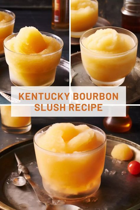 Bourbon Slushies Slush Recipes, Brandy Slush Recipe Wisconsin, Whisky Slush, Whiskey Slush Recipe, Brandy Slush Recipe, Bourbon Slush Recipe, Whiskey Slush, Slushy Alcohol Drinks, Brandy Slush