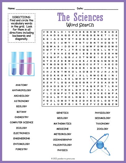 Free Printable Science Word Search Word Search Difficult Word Search, Math Word Search, Science Word Search, Brain Teasers For Adults, Cool Math Tricks, Branches Of Science, Science Printables, Word Search Puzzles Printables, Free Printable Word Searches