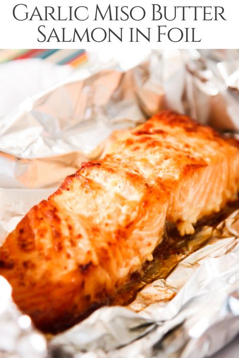 Skip the plane ticket. We’re taking a trip to Japan with this Garlic Miso Butter Salmon brought to us by Masayuki Komatsu, executive sushi chef at Hiyakawa. Incorporating the rich, traditional flavors of Japanese cuisine, this slow-cooked salmon dish is an absolute delight. Miso Butter Salmon, Slow Cooked Salmon, Miso Salmon Recipe, Salmon Dinner Recipes, Miso Salmon, Salmon In Foil, Miso Butter, Garlic Butter Salmon, Butter Salmon