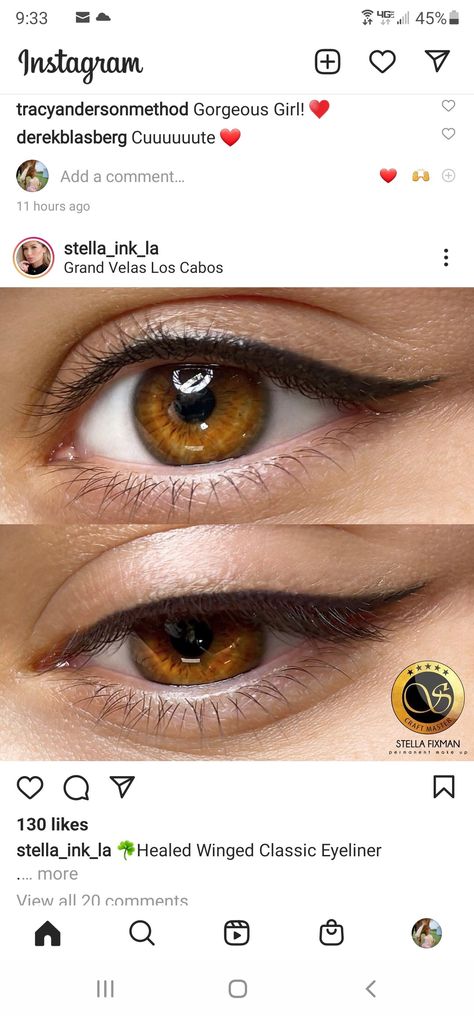 Perminant Eyeliner, Eyeliner Styles Round Eyes, Permanent Winged Eyeliner, Winged Eyeliner Tattoo, Eyeliner Tattoo Ideas, Permanent Eyeliner Styles, Smoked Eyeliner, Makeup For Round Eyes, Cat Eye Eyeliner