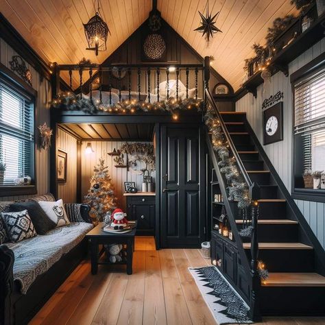 Gothic Tiny House, Tiny Home Ideas, Family Compound, Brooklyn Navy Yard, Tiny House Loft, Tiny Village, Tiny House Inspiration, Cozy Spaces, Tiny Cabins