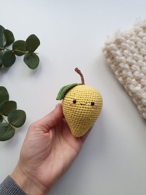 Crochet mango kawaii,crochet fruit, play food,decoration food, eco-friendly toys, hypoallergenic toy, gift for baby, crochet mango fruit toy от RainbowHappiness на Etsy Crochet Mango, Persimmon Fruit, Baby Gym Toys, Bee Toys, Crochet Fruit, Fruit Gifts, Mango Fruit, Eco Friendly Toys, Kawaii Crochet