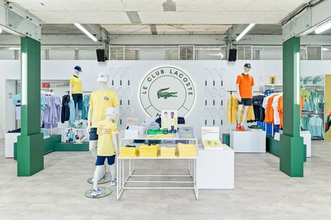 Lacoste 'Le Club Lacoste' Miami Open 2023 Pop-Up Store Concept. Lacoste Store Design, Lacoste Store, Tennis Store, Miami Open, Popup Store, Golf Range, Store Concept, Experience Center, Tennis Club