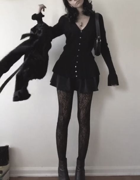 Goth Outfit Ideas Simple, Slight Goth Outfits, Sweet Goth Outfit, Goth Dress Casual, Simple Goth Outfit Summer, Goth Causal Outfits, All Black Outfit Grunge Gothic, Soft Gothic Aesthetic, Soft Goth Clothes