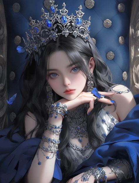 Red Hair Anime, Gaming Anime, Queen Anime, Anime Black Hair, Royalty Aesthetic, Girl Character, Girly Art Illustrations, Princess Art, Anime Princess