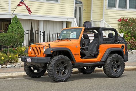 Orange Jeep Wrangler, Jeep Laredo, Orange Jeep, Two Door Jeep Wrangler, Cj Jeep, Badass Jeep, Classic Jeeps, Jeep Car, Jeep Mods