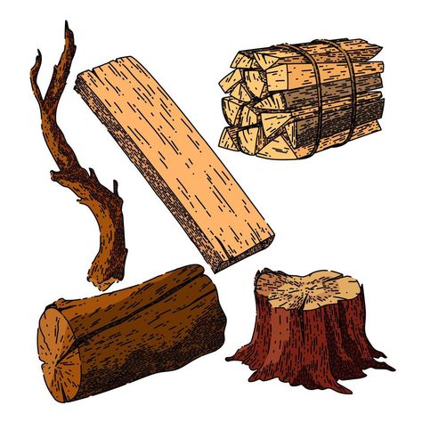 wood log set sketch hand drawn vector Wood Logs, Wooden Tree, Hand Drawn Vector, Stoke On Trent, First They Came, Free Design Resources, Design Bundles, Design Elements, Vector Art