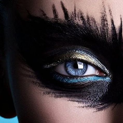 Black And White Makeup, White Makeup, Black And White, Halloween, Makeup, Gold, Blue, White, Black