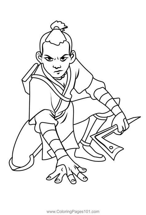 Sokka From Avatar The Last Airbender Coloring Page Avatar Film, Anime Mermaid, Avatar Movie, Color Book, Avatar Airbender, Cool Sketches, Black And White Prints, Coloring Pages To Print, Legend Of Korra