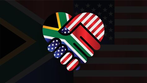 United States Of America and South Africa flags in relations handshake. Two Flags Together. Suitable use to South Africa and america event South Africa Flag, Africa Flag, African Flag, The United States Of America, Aesthetic Vibes, Sublimation Prints, Screen Savers, States Of America, Quilting Projects