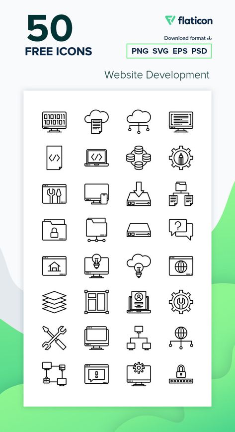 Icons For Website Web Design, Icons For Website, Psd Website, Free Icons Png, Design Apps, Free Icon Packs, Free Icon, Flat Icon, Web Development Design