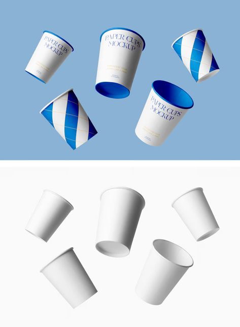 Paper Coffee Cups Mockup 1 Paper Cup Design, Paper Coffee Cups, Cafe Branding, Paper Coffee Cup, Coffee Cup Design, Disposable Cups, Cup Design, Paper Cup, Free Mockup